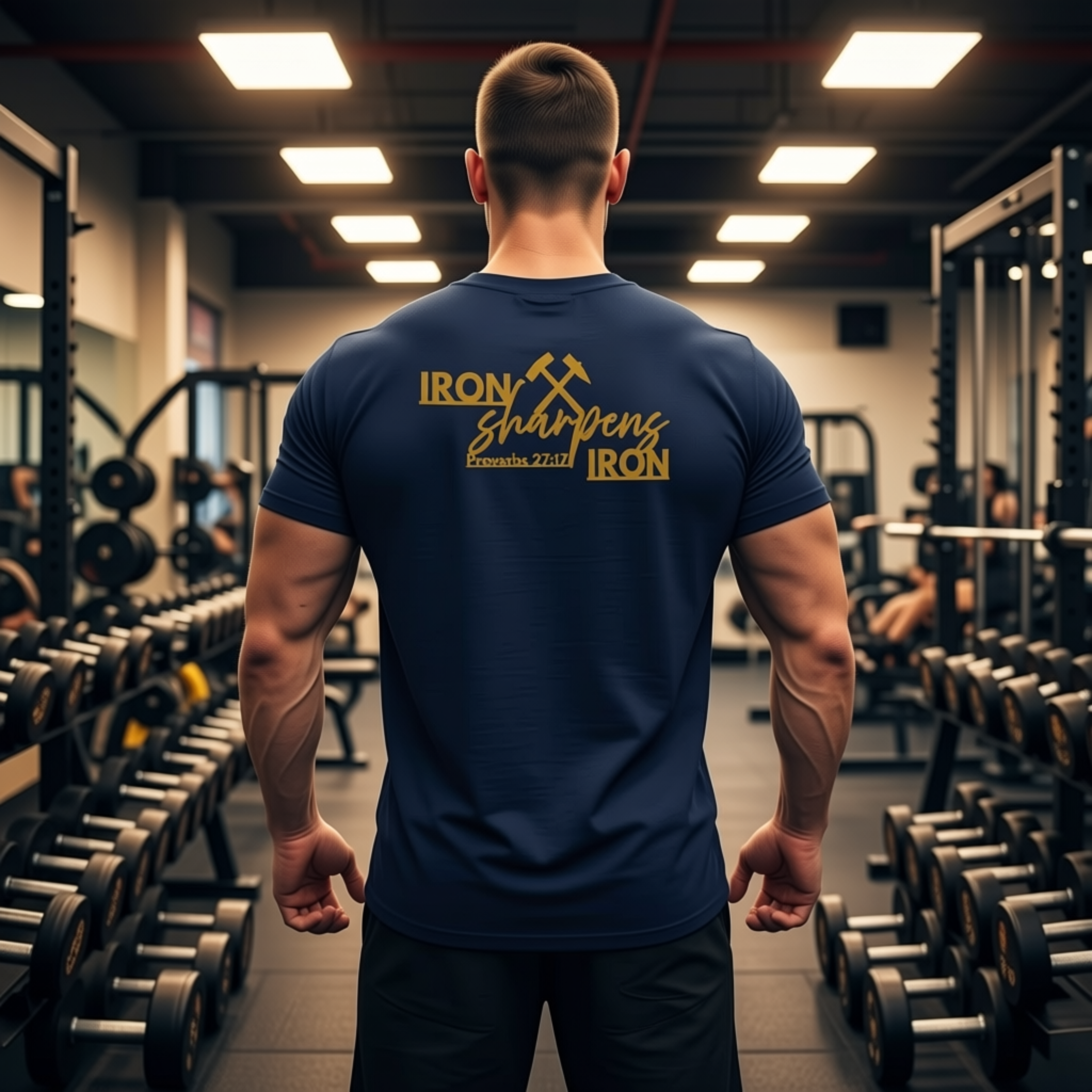 Iron Sharpens Iron Men's T-Shirt | Navy